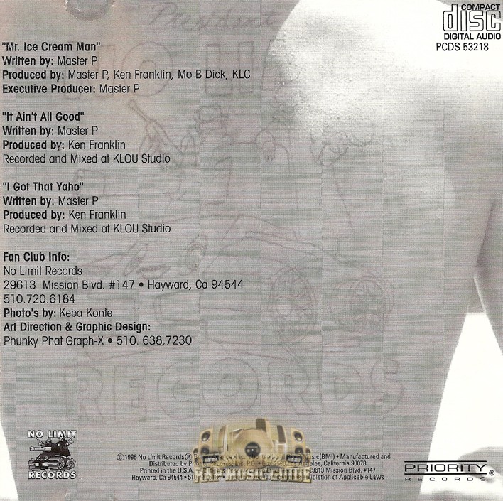 Master P Mr. Ice Cream Man Single. CD Rap Music Guide